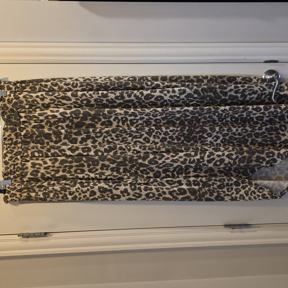 NWOT Sweet Lovely By Jen 1XL Cheetah Animal Print Flowy Knit Maxi Length Skirt - Picture 4 of 6
